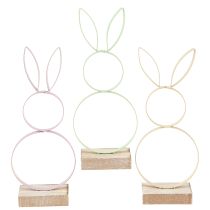 kohteita Pääsiäispupu Koriste metalli Puu Keltainen Minttu Pinkki H21cm 3 Kpl