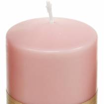 PURE pilarikynttilä 90/60 vaaleanpunainen koristekynttilä kestävä luonnonvaha kynttilän koristelu