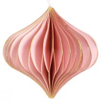 kohteita Paperiset joulukoristeet sipuli pinkki aprikoosi Ø8cm 4 kpl