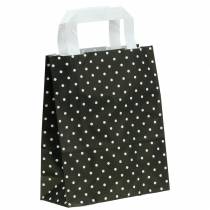 Paperikassi musta pisteillä 18cm x 8cm x 22cm 25p