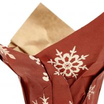 Paperiruukku lumihiutaleilla puna-valkoinen Ø6cm 12p
