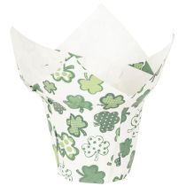 kohteita Paperiruukku apila-aiheella, uudenvuodenkoriste, 12 cm, 12 kpl