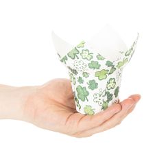 kohteita Paperiruukku apila-aiheella, uudenvuodenkoriste, 12 cm, 12 kpl