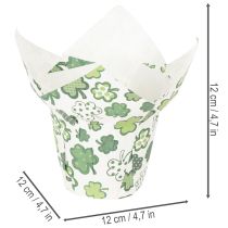 kohteita Paperiruukku apila-aiheella, uudenvuodenkoriste, 12 cm, 12 kpl