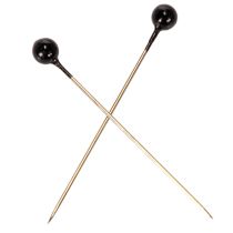kohteita Mustat helmipäiset kukkakoristeen nastat, Ø4 mm, 40 mm, 150 kpl