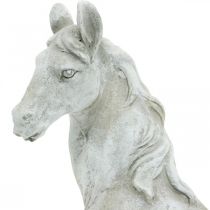 Hevosen pää rintakuva koristeellinen kuva hevonen keraaminen valkoinen, harmaa H31cm