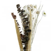 Kimppu kuivattuja kukkia eukalyptuksenvalkoisella tee-se-itse-laatikolla H30-35cm