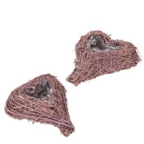 kohteita Sydämenmuotoinen kulho oksilla ja foliokoristeella kukka-asetelmiin, 14 cm, 2 kpl