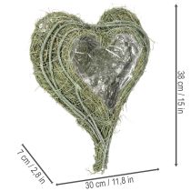 kohteita Sydämenmuotoinen kulho luonnonruohosta istutusfoliolla, 38 cm