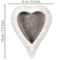 kohteita Koristeellinen sydämenmuotoinen kulho, harmaa; pieni sydämenmuotoinen ruukku, 19 cm