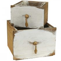 Kasvilaatikko puinen laatikko Shabby Chic 14/19cm 2 kpl setti
