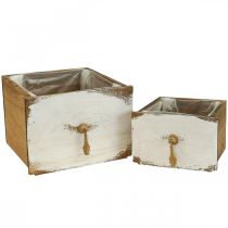 Kasvilaatikko puinen laatikko Shabby Chic 14/19cm 2 kpl setti