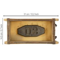 kohteita Puinen istutuslaatikko, tiilenmuotoinen, kierrätyspuuta, 32 × 15 × 10 cm