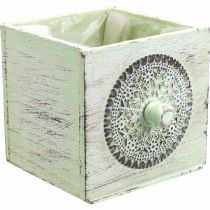 Kasvilaatikko koristeellinen laatikko nuhjuinen vihreä 15-23cm sarja 3