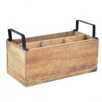 Kasvilaatikko puinen ruokailuvälineteline puinen laatikko 4 lokeroa L30cm