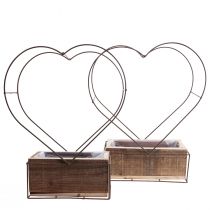 kohteita Kasvilaatikko puinen sydän koristeruoste H41cm/39cm 2 kpl setti