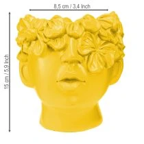 kohteita Kasvinpään rintakuva polyresiinistä istutuskone keltainen 13,5×13×14 cm