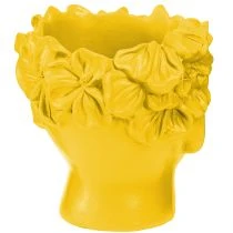 kohteita Kasvinpään rintakuva polyresiinistä istutuskone keltainen 13,5×13×14 cm