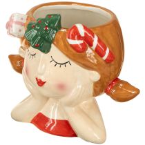 kohteita Keraaminen tyttö koristeellinen istutuskasvi, joulu, korkeus 17 cm
