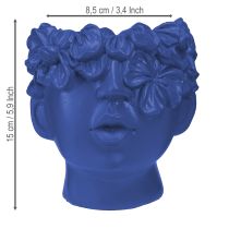 kohteita Plant Head Polyresin Bust Planter Sininen 13,5×13×14cm