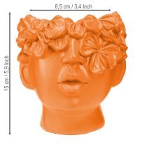 kohteita Plant Head Planter Bust Plant Pot Oranssi 13,5×13×14cm