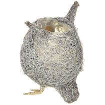 kohteita Kukkakori pöllö köynnös valkoinen pesty Ø14cm