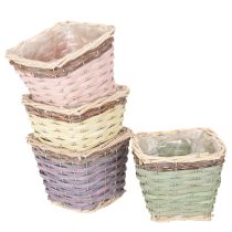 kohteita Neliönmuotoinen kukkakori foliolla, koristeellinen istutusastia, 14 cm, 4 kpl