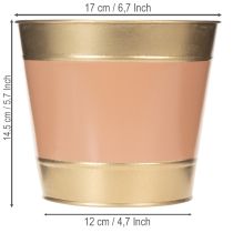 kohteita Metallinen kukkaruukku/kasviruukku, Ø17cm, korkeus 14,5cm, 4 kpl
