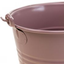 Ruukku vintage koristeellinen metalliämpäri vanha pinkki Ø16cm K24cm