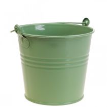 Istutuskone vintage koristeellinen metallikauha vaaleanvihreä Ø16cm K24cm