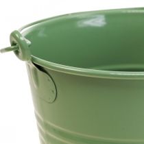 Istutuskone vintage koristeellinen metallikauha vaaleanvihreä Ø16cm K24cm