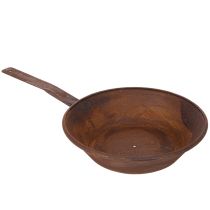 kohteita Istutusalusta, ruosteenvärinen ruukku kahvalla, metallinen istutusastia, Ø31cm