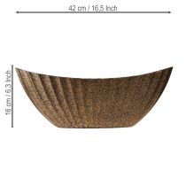 kohteita Kukkakulho uritettu, soikea, antrasiittikulta, 41,5 × 16 × 16 cm