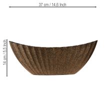 kohteita Kukkakulho uritettuna soikea vene antrasiittikulta 36cm