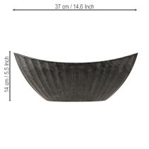 kohteita Kukkakulho uritettu soikea vene antrasiitti 36cm
