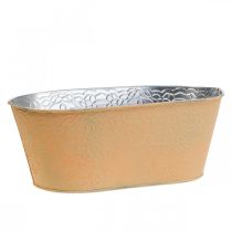 Kasvikulho metallinen kukkakulho soikea oranssi 25x14,5x10cm