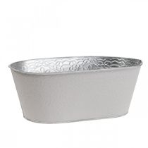 Kasvikulho metallinen kukkakulho soikea kerma 25x14,5x10cm