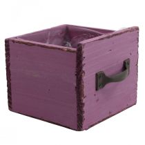Kasvilaatikko puinen koristekasvilaatikko violetti 12,5cm