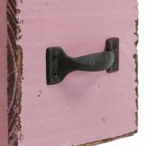 Kasvilaatikko puinen koristeellinen kasvilaatikko pinkki 12,5cm