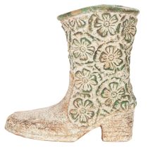 kohteita Kukkaruukku cowboy-saapaskasvikenkä vintage kukkakuvio 24 cm