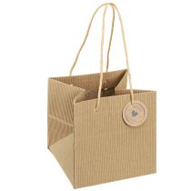 kohteita Paperista valmistetut kasvipussit uurrettu luonnollinen 14x14x13,5cm 8 kpl