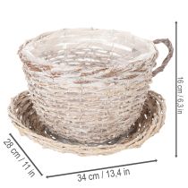 kohteita Korikuppi lautasella koristeena suuri pöytäkoriste 34cm