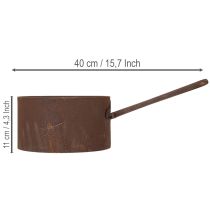 kohteita Metallinen ruukku, istutusastia, ruosteenvärinen astia, koriste-esine, Ø20cm K11cm