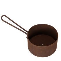 kohteita Metallinen ruukku, istutusastia, ruosteenvärinen astia, koriste-esine, Ø20cm K11cm