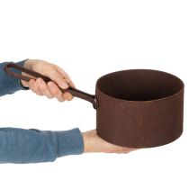 kohteita Metallinen ruukku, istutusastia, ruosteenvärinen astia, koriste-esine, Ø20cm K11cm