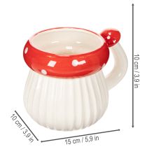 kohteita Keraaminen muki, jossa kärpässienikuvio koristeeksi, 10 cm