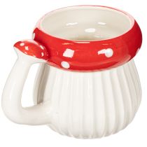 kohteita Keraaminen muki, jossa kärpässienikuvio koristeeksi, 10 cm