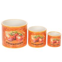 kohteita Tomaattiruukkusetti, keraamiset koristeelliset kukkaruukut keittiöön ja retro-sisustukseen, 14 cm, 3 kpl:n setti