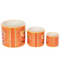 kohteita Tomaattiruukkusetti, keraamiset koristeelliset kukkaruukut keittiöön ja retro-sisustukseen, 14 cm, 3 kpl:n setti
