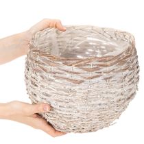 kohteita Pyöreä punottu kori, iso koristekori istutukseen, 23 cm